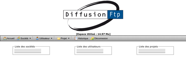 Accueil de l'administration DiffusionFTP
