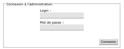 Connexion &agrave; l'administration