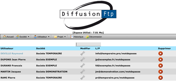 Listing des utilisateurs apr&eacute;s une recherche