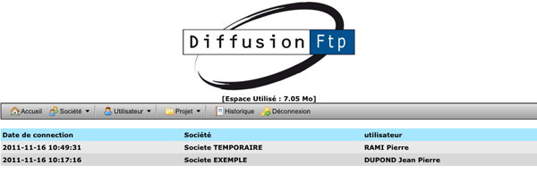 Historique des connexions