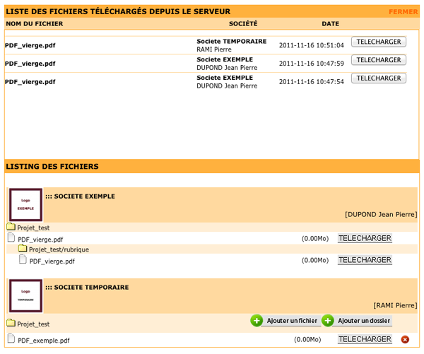 Listes des t&eacute;l&eacute;chargements