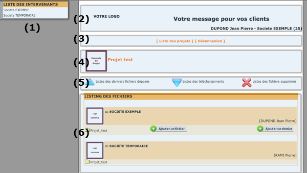 Interface utilisateur DiffusionFTP